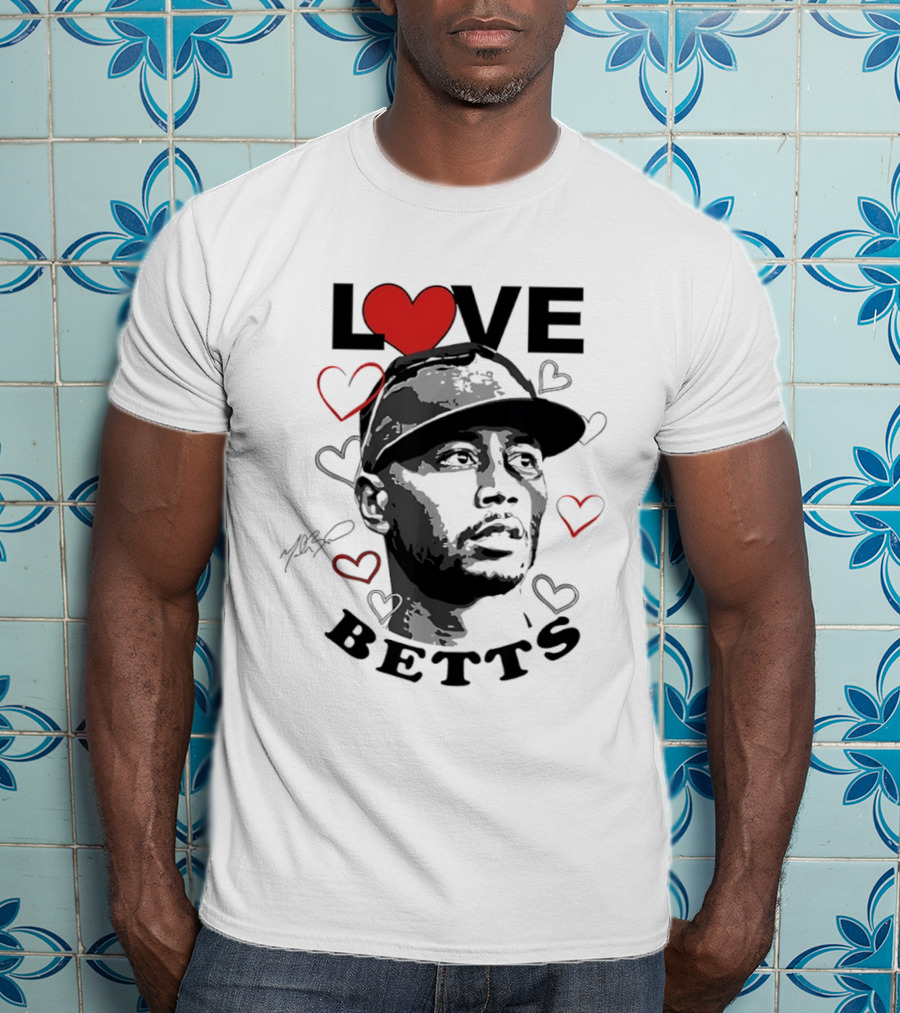 Love Betts Heart Baseball Los Angeles Dodgers Mookie T-Shirt