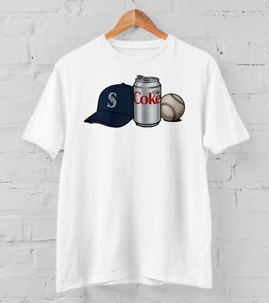 Mariners Diet Coke Baseball Cap And Ball T-Shirt