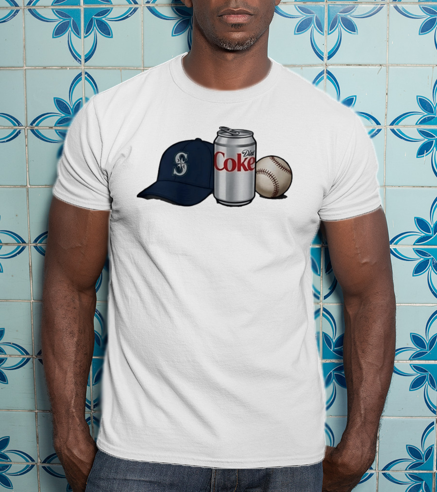 Mariners Diet Coke Baseball Cap And Ball T-Shirt
