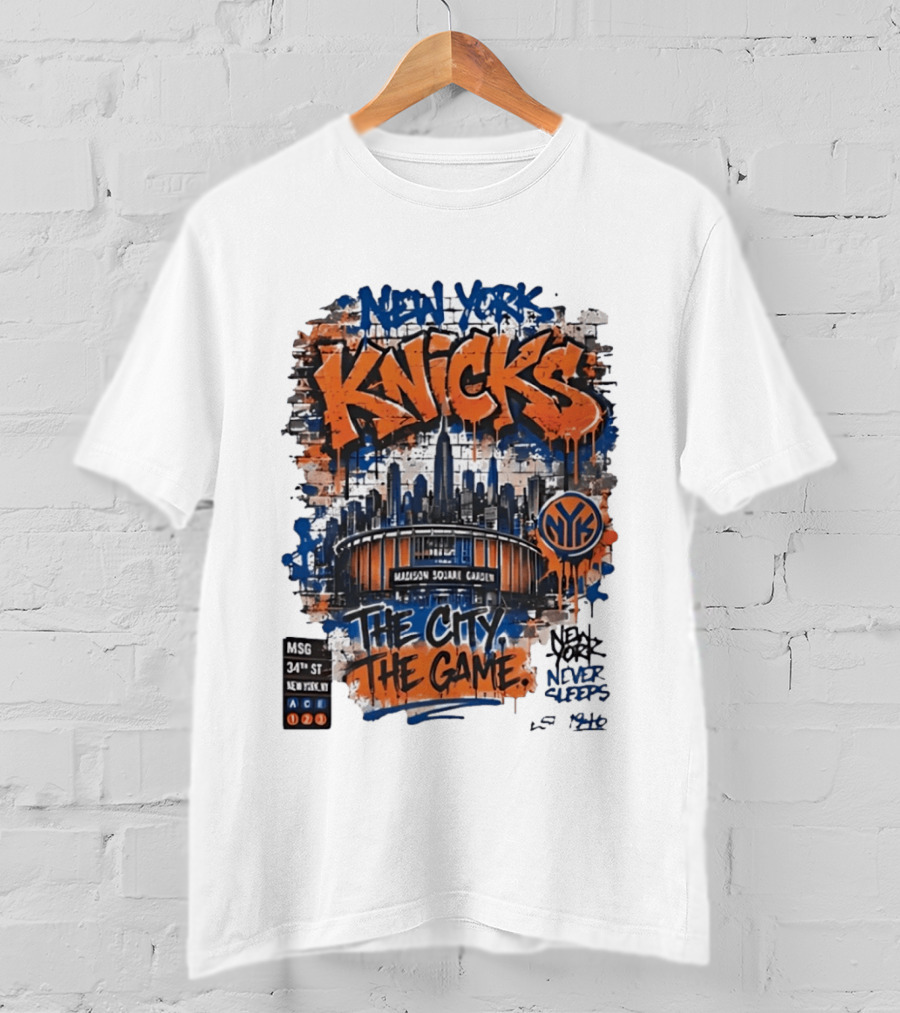 New York Knicks MSG Madison Square Garden 34th Street Graffiti T-Shirt