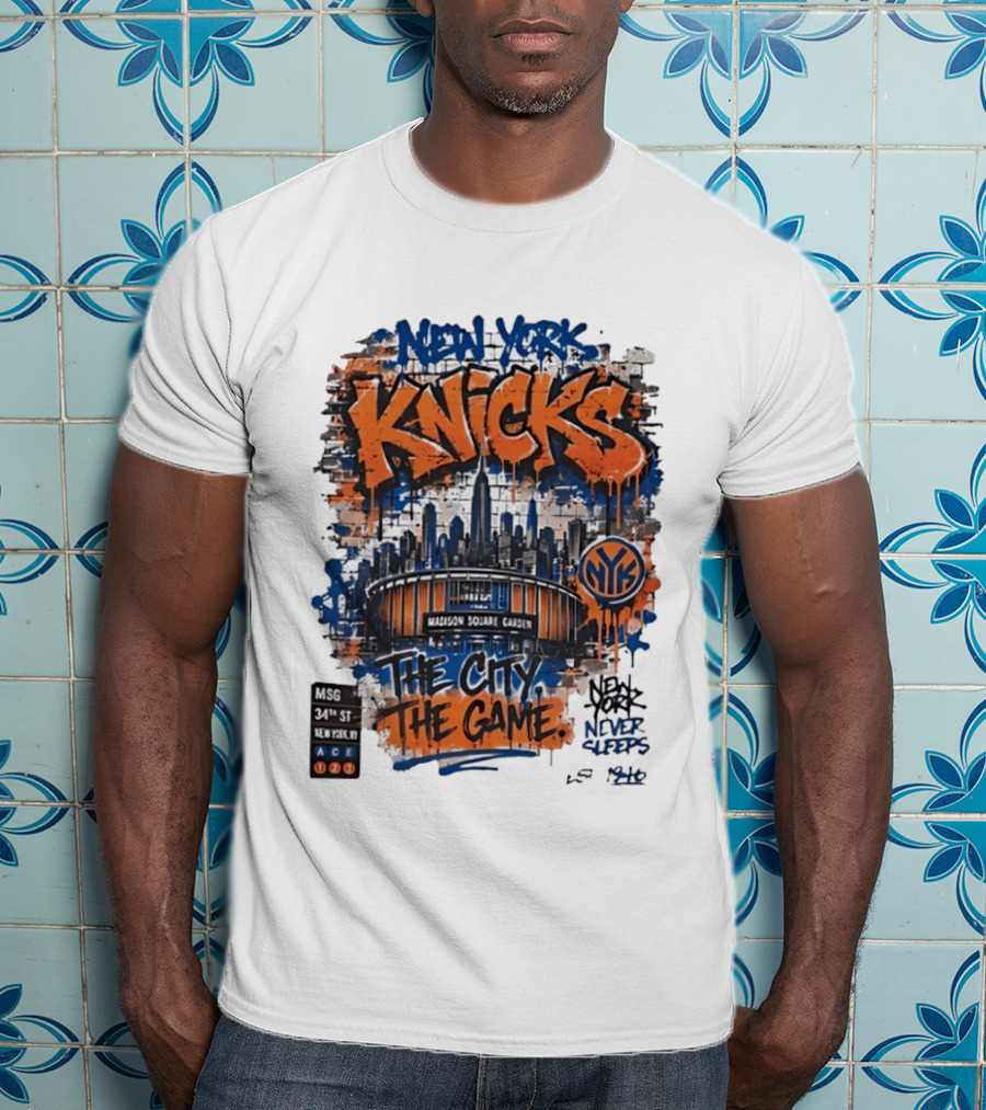 New York Knicks MSG Madison Square Garden 34th Street Graffiti T-Shirt
