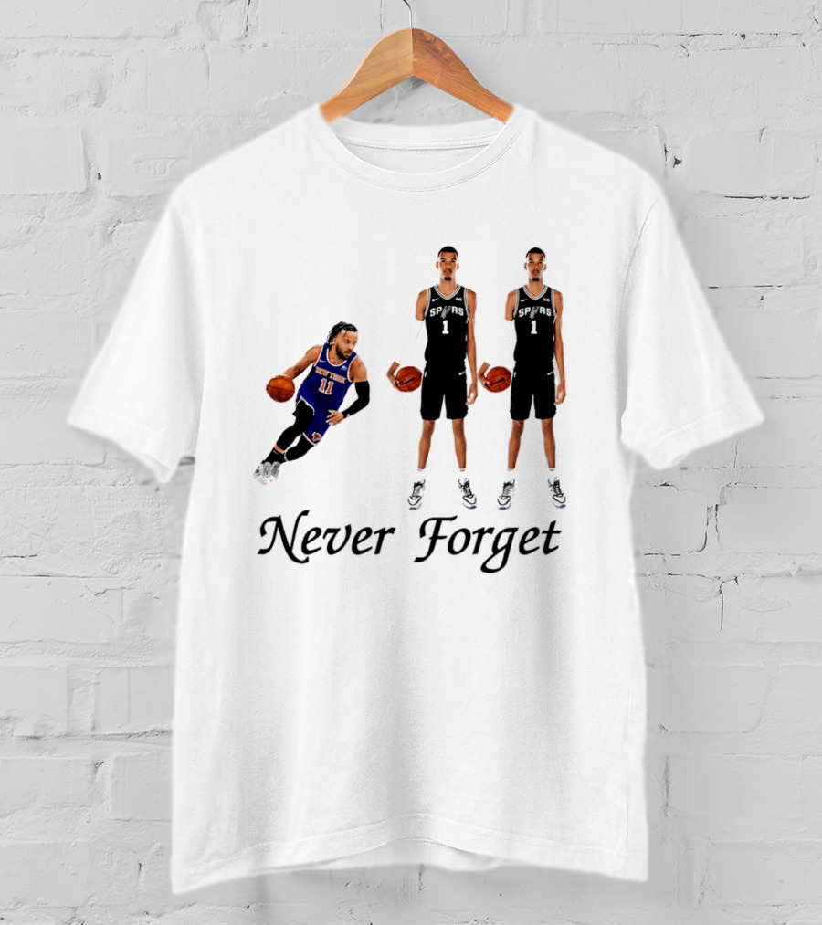 Jalen Brunson 11 Victor Wembanyama 1 Never Forget T-Shirt