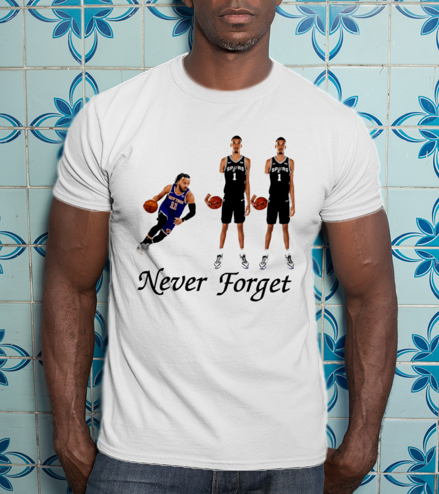 Jalen Brunson 11 Victor Wembanyama 1 Never Forget T-Shirt