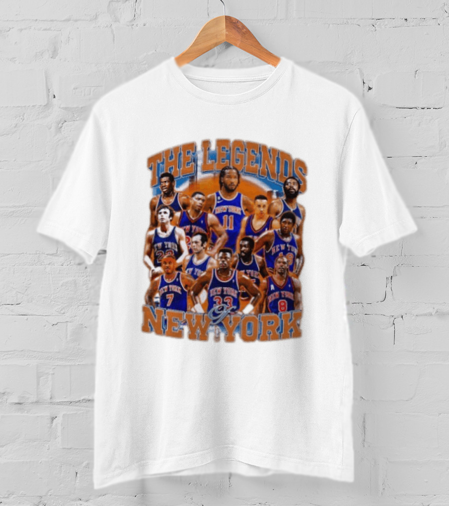 The Legends Of New York Basketball Collage T-Shirt