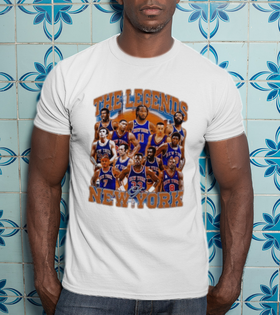 The Legends Of New York Basketball Collage T-Shirt