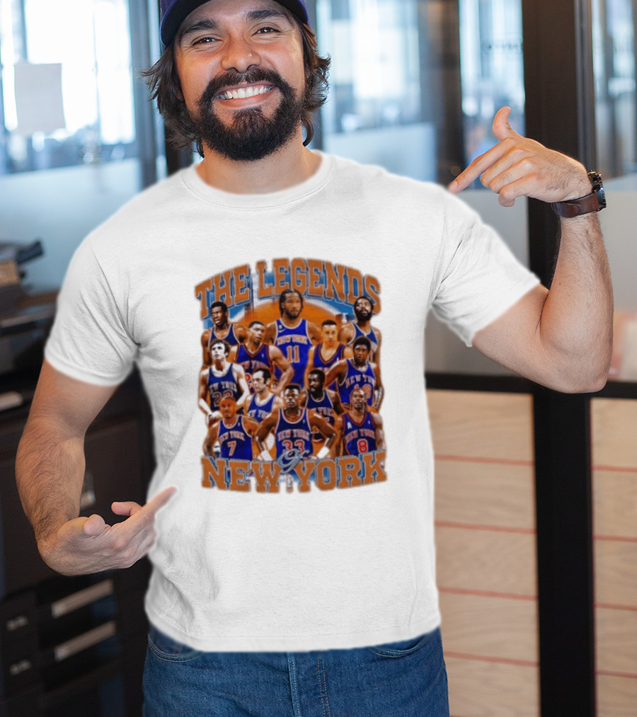 The Legends Of New York Basketball Collage T-Shirt