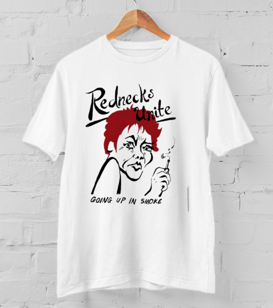Rednecks Unite Going Up In Smoke Retro Cartoon Style Smoking T-Shirt