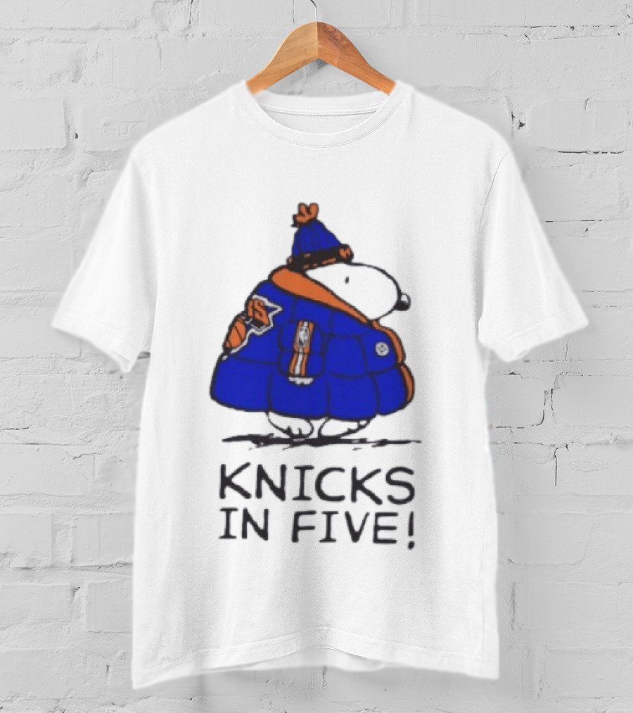 Snoopy Knicks In Five Peanuts Basketball Fan T-Shirt