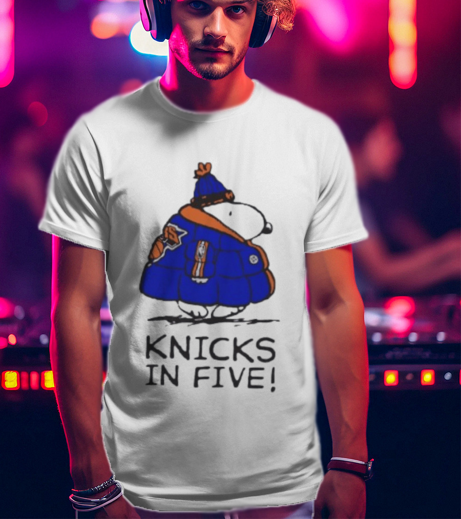 Snoopy Knicks In Five Peanuts Basketball Fan T-Shirt