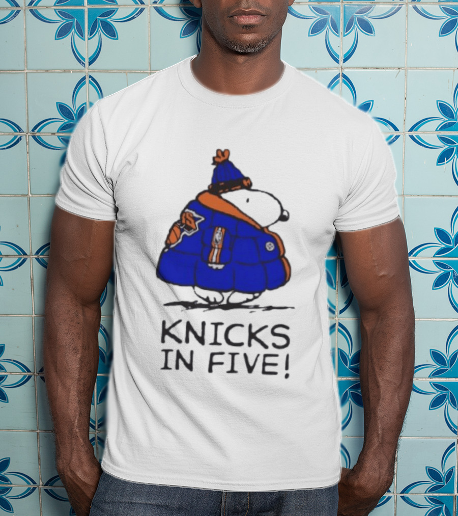 Snoopy Knicks In Five Peanuts Basketball Fan T-Shirt