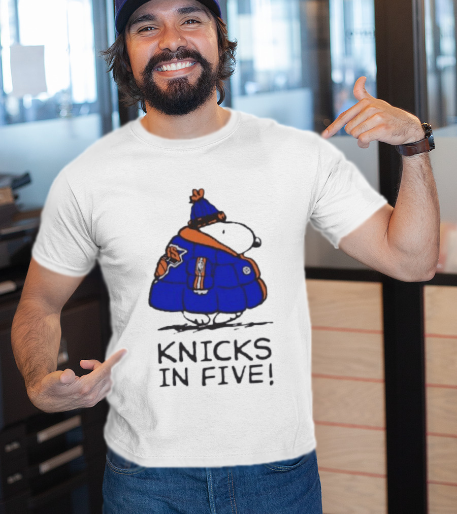 Snoopy Knicks In Five Peanuts Basketball Fan T-Shirt
