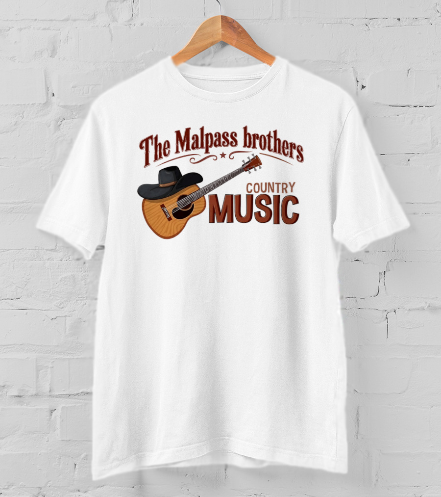 The Malpass Brothers Country Music Guitar And Cowboy Hat T-Shirt