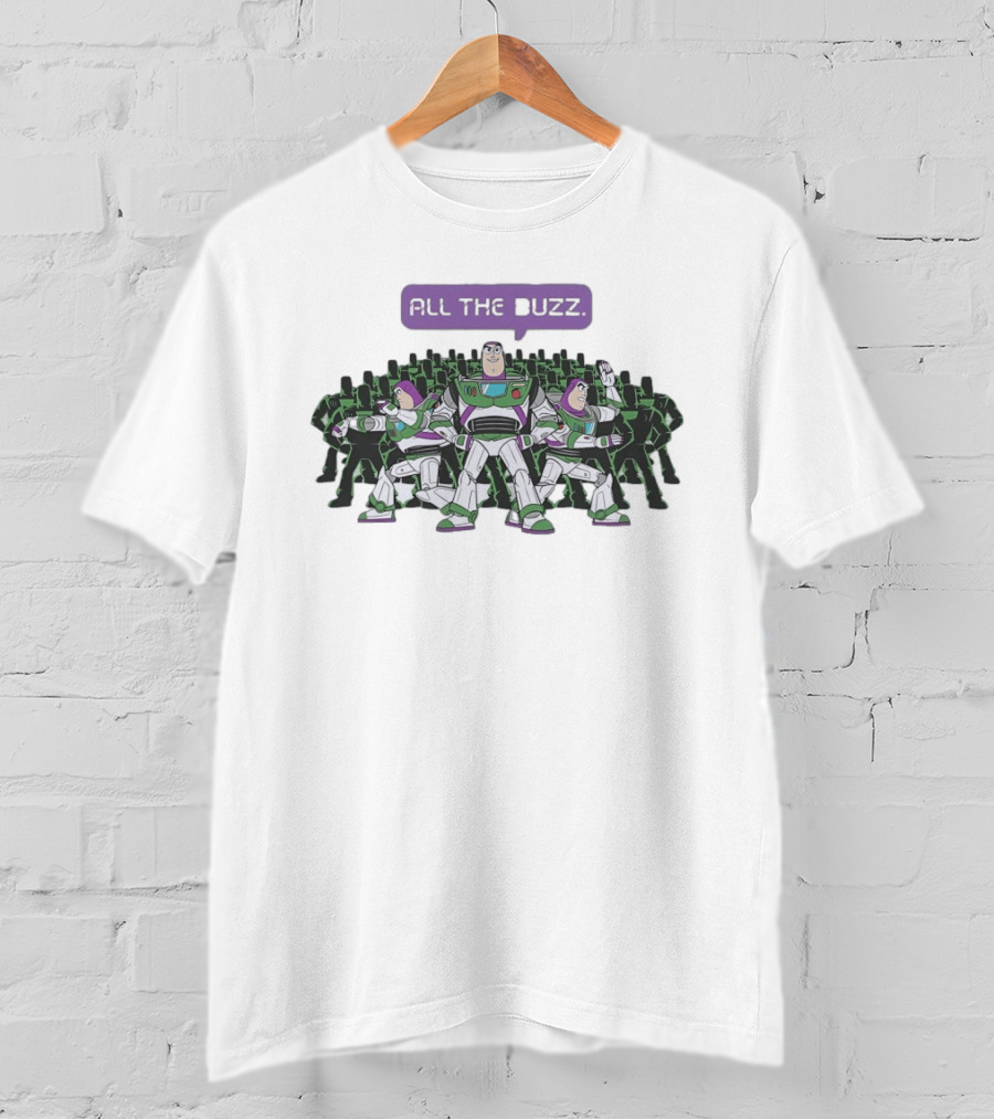 All The Buzz Multi Buzz Lightyear Toy Story 2026 T-Shirt