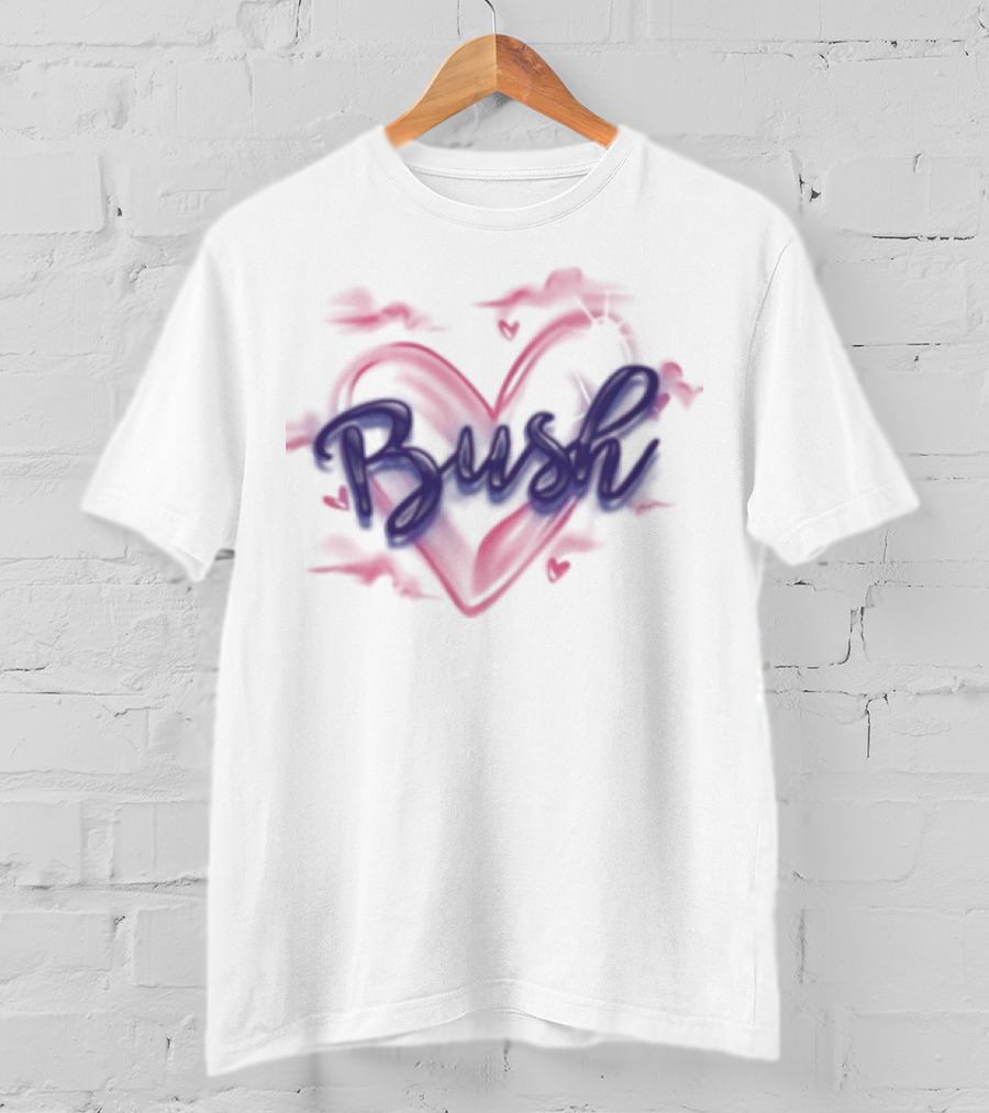 Bush Heart Graffiti Red And Blue T-Shirt