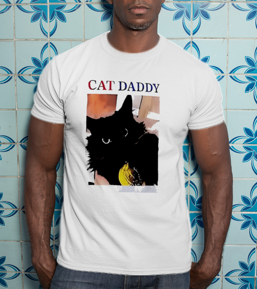 Cat Daddy Black Cat Image With Yellow Banana Accessory T-Shirt