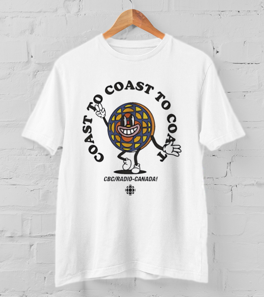 Coast To Coast To Coast CBC Radio Canada Character With Peace Sign T-Shirt