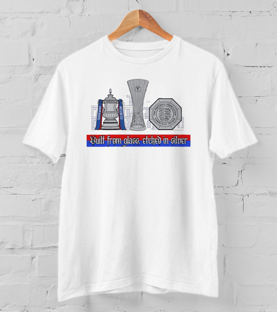 Crystal Palace Emirates FA Cup Community Shield Built From Glass Etched In Silver T-Shirt