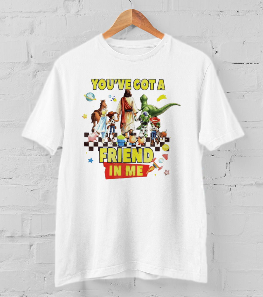 You've Got A Friend In Me Jesus Walking With Toy Story Characters T-Shirt