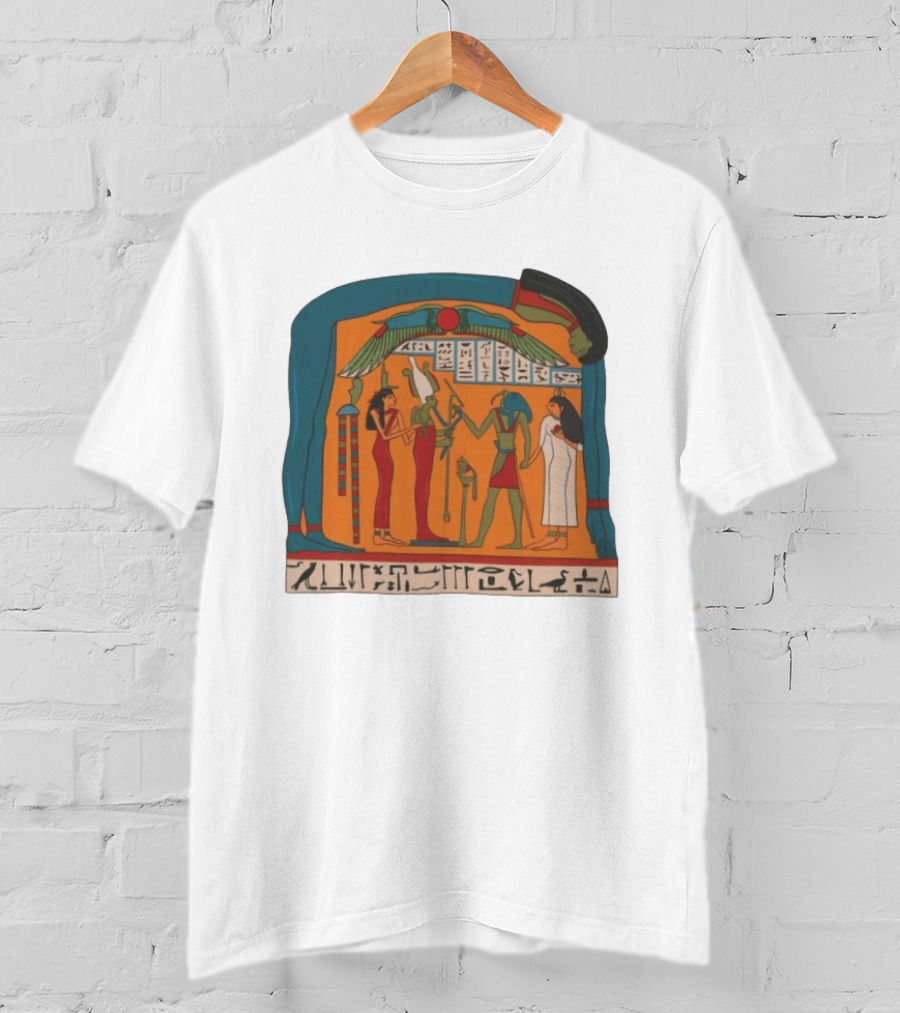 Panel Of Tabakenkhonsu Egyptian Hieroglyphs And Deities T-Shirt
