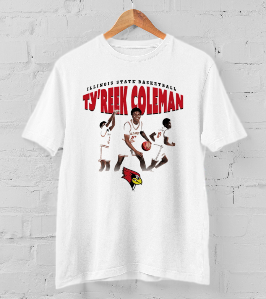 Illinois State Basketball Ty'Reek Coleman Redbirds T-Shirt