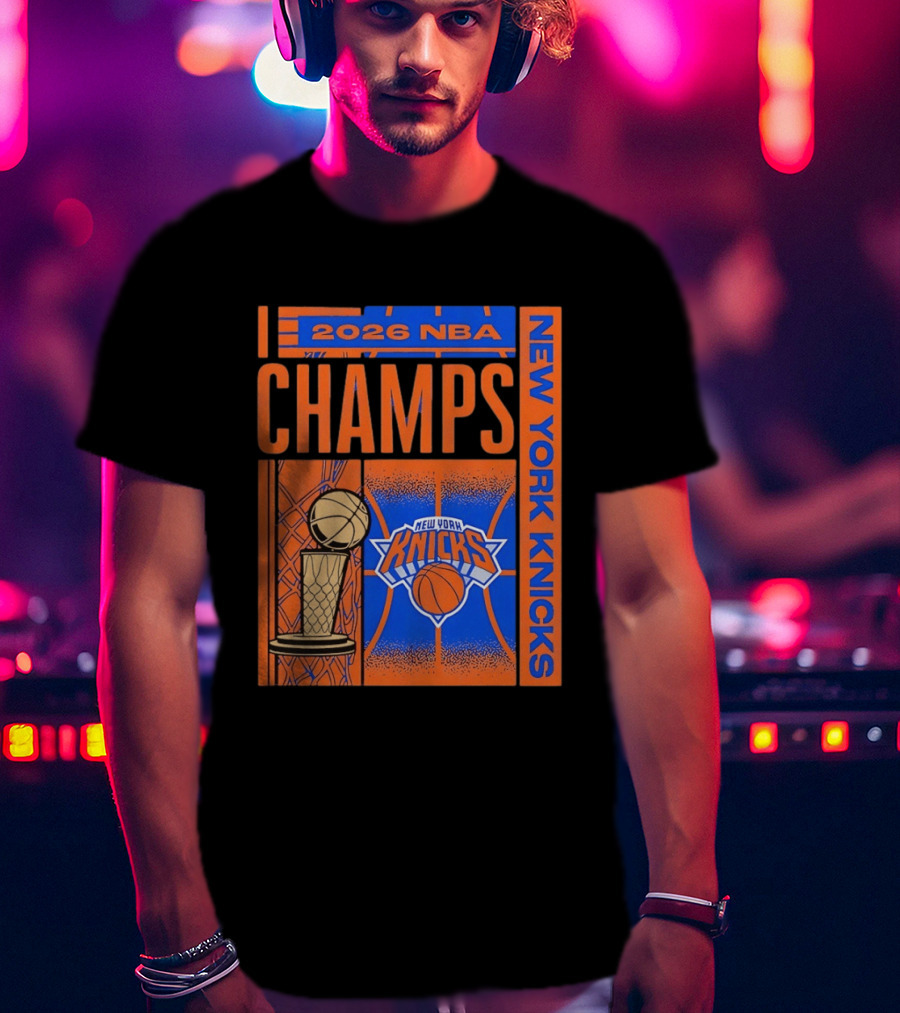 2026 NBA Champs New York Knicks Basketball Trophy T-Shirt
