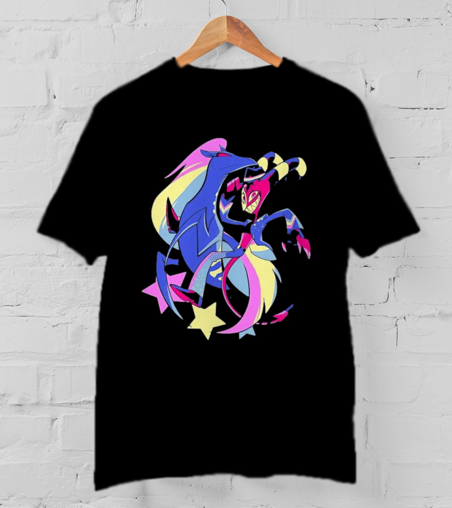 Blitz And Stolas Helluva Boss Neon Aesthetic Stars T-Shirt