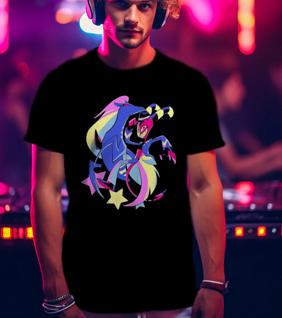 Blitz And Stolas Helluva Boss Neon Aesthetic Stars T-Shirt