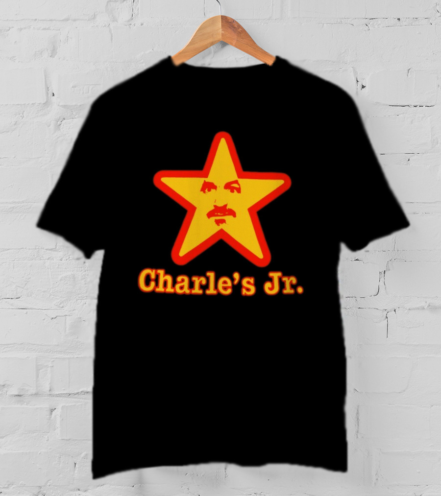 Charle's Jr Star Retro Iconic Face In Yellow Star T-Shirt