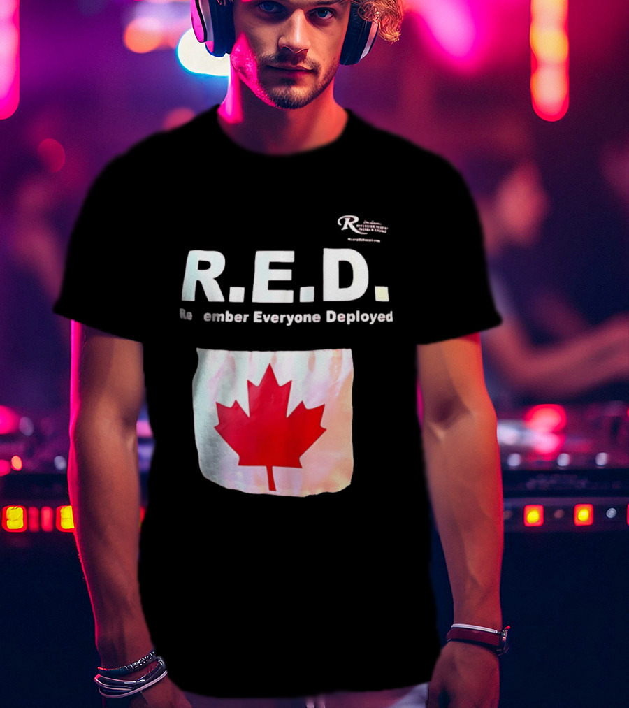 R.E.D. Remember Everyone Deployed Canadian Maple Leaf T-Shirt