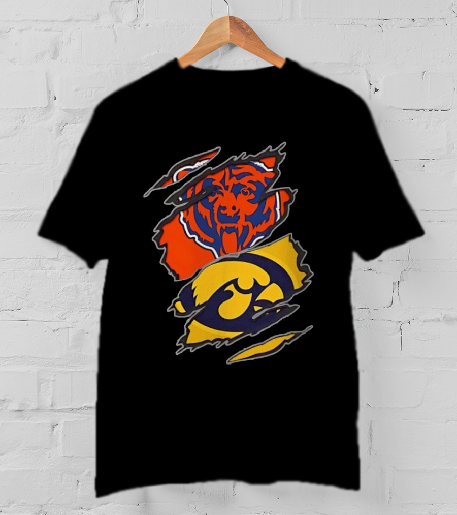 Chicago Bears Iowa Hawkeyes Two Teams One Heart T-Shirt