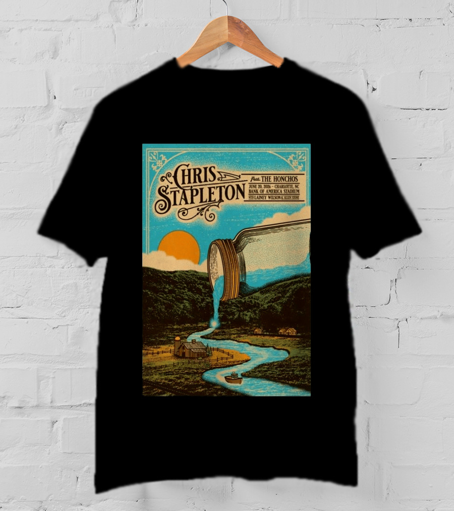 Chris Stapleton Feat. The Honchos June 20 2026 Charlotte NC Bank Of America Stadium Lainey Wilson T-Shirt