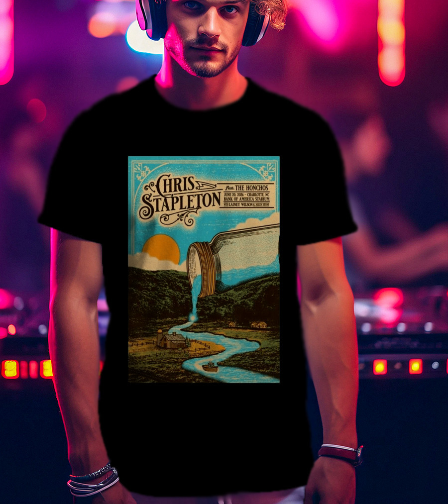 Chris Stapleton Feat. The Honchos June 20 2026 Charlotte NC Bank Of America Stadium Lainey Wilson T-Shirt
