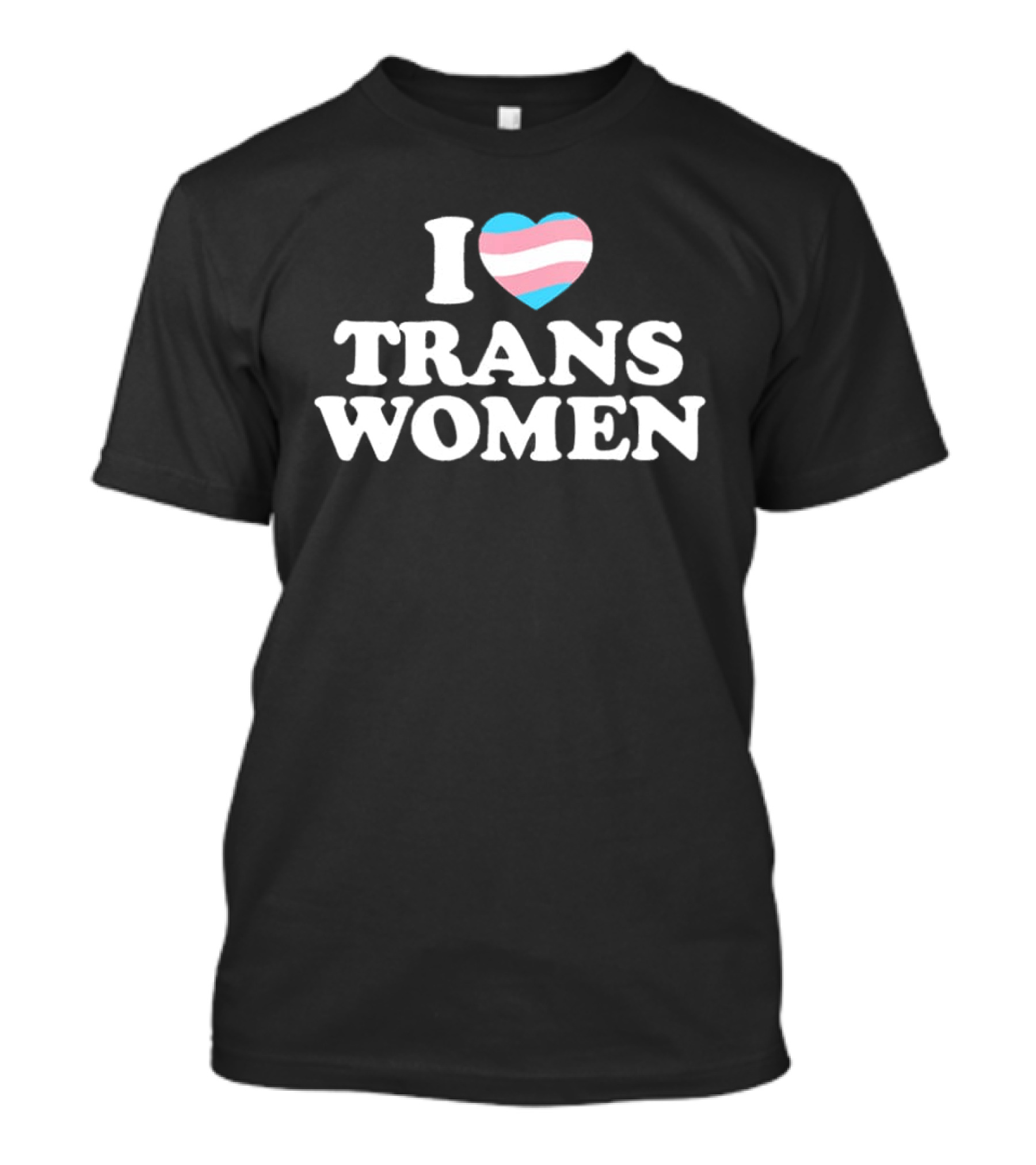I Love Trans Women Heart With Transgender Flag T-Shirt