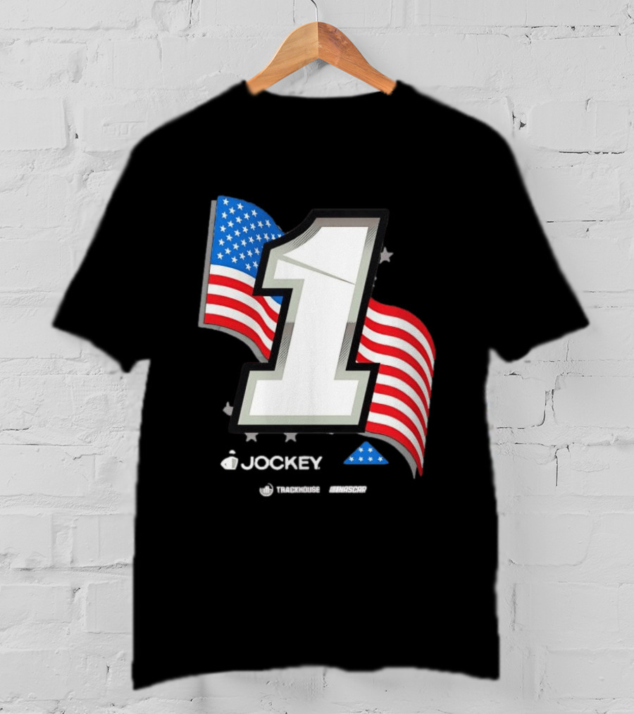 Ross Chastain 1 Jockey Folds Of Honor American Flag Trackhouse NASCAR Racing T-Shirt