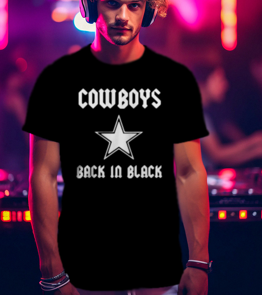 Cowboys Back In Black Star T-Shirt