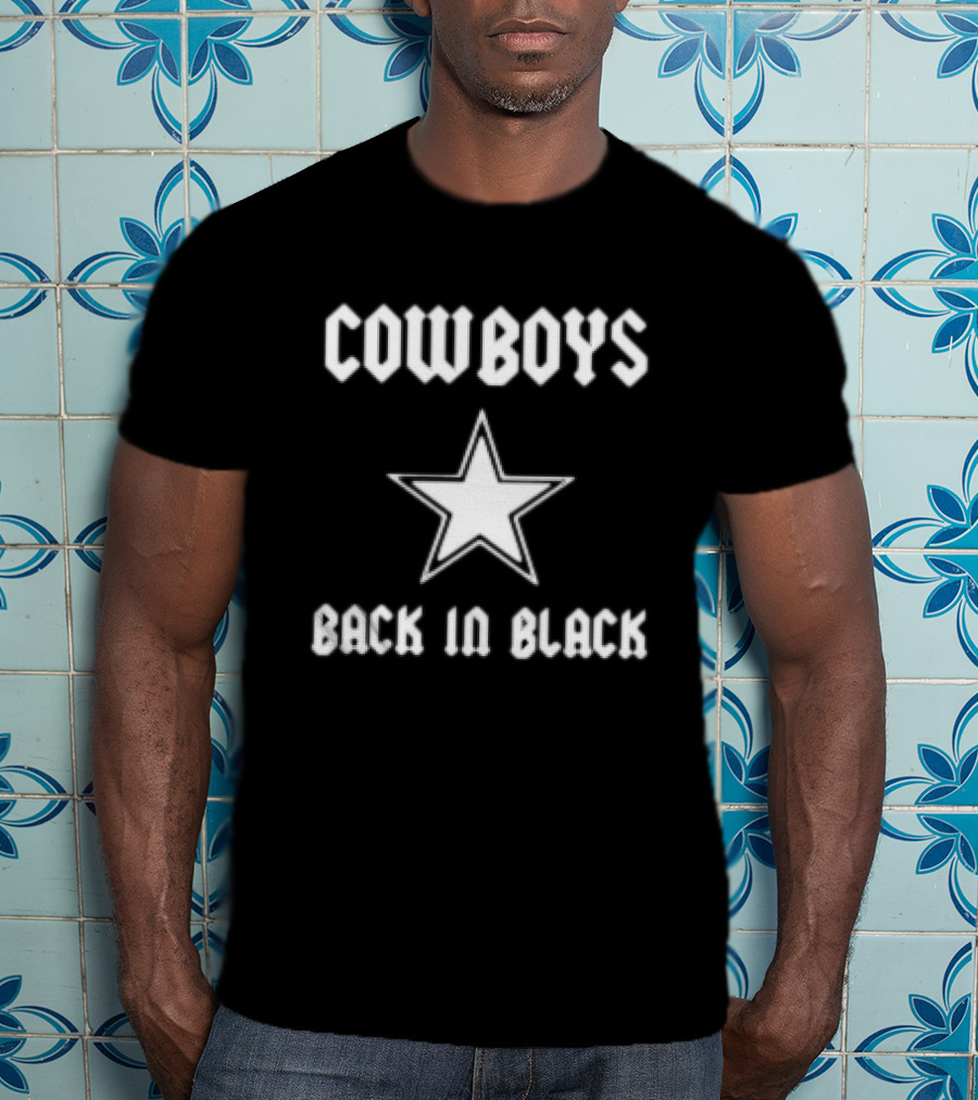 Cowboys Back In Black Star T-Shirt