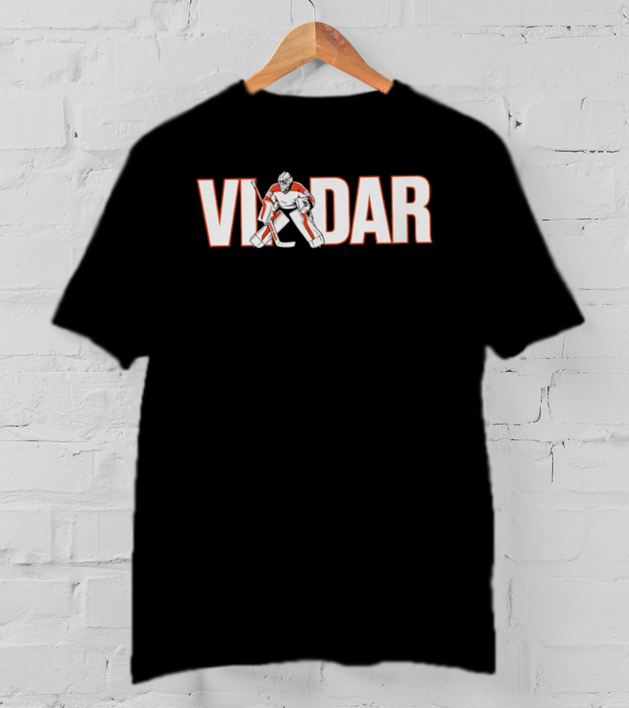 Dan Vladar Philadelphia Flyers Hockey Goalie Name Vladar With Player Stance T-Shirt
