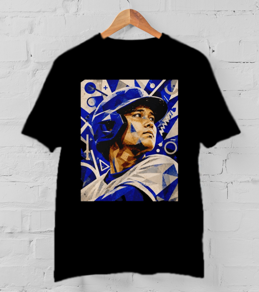 Shohei Ohtani Los Angeles Dodgers Geometric Blue Abstract Baseball T-Shirt