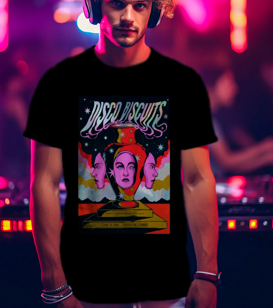 Disco Biscuits Lincoln Hill Farms June 20 2026 Canandaigua NY Psychedelic T-Shirt