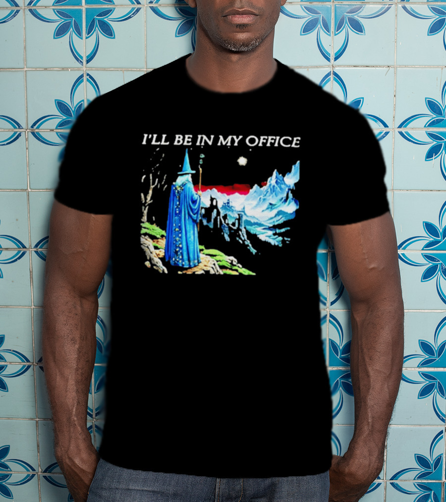 I'll Be In My Office Wizard Fantasy Castle Scene T-Shirt