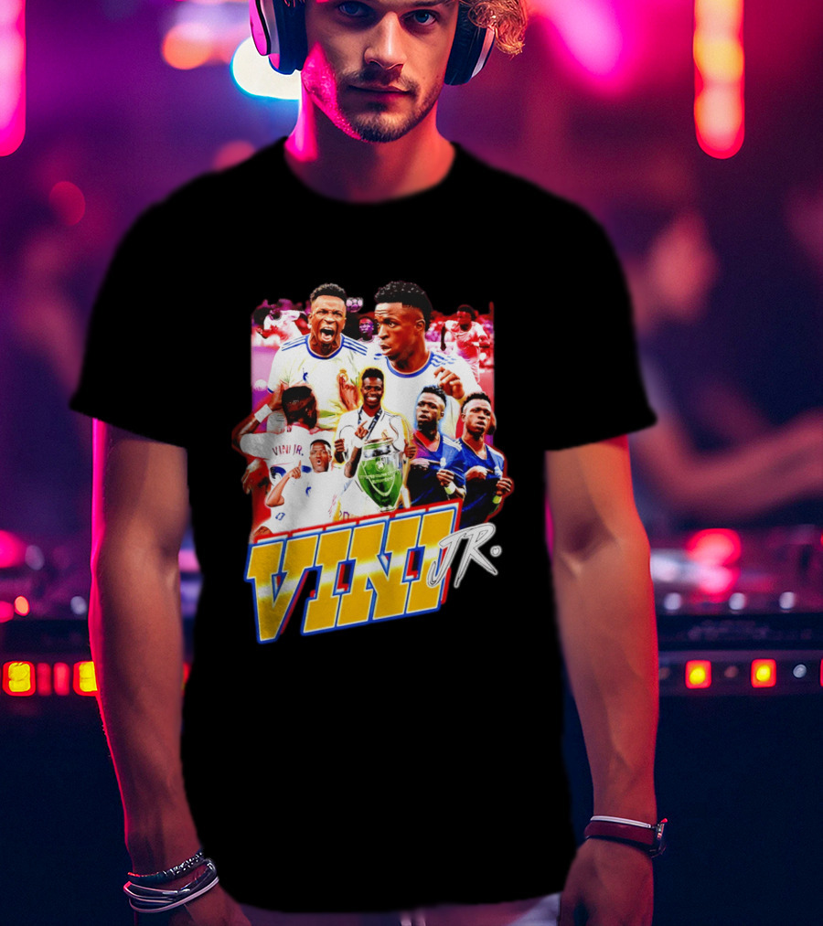 Vini Jr Vinicius Junior Real Madrid Football Collage T-Shirt