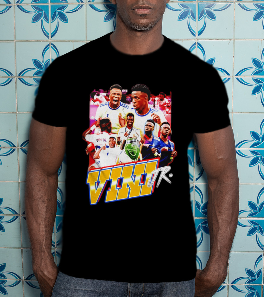 Vini Jr Vinicius Junior Real Madrid Football Collage T-Shirt