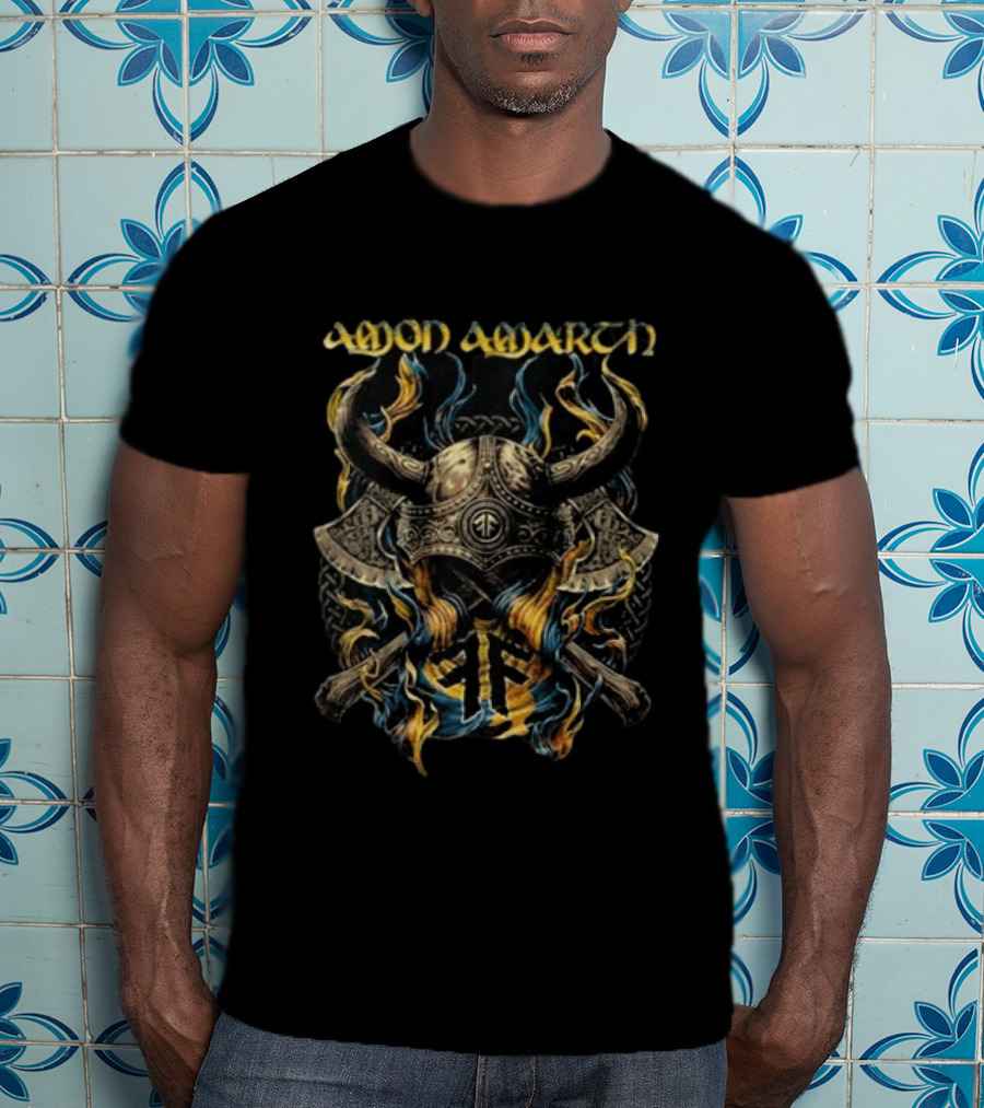 Amon Amarth Viking Helmet Axe Flames If You Survive Maybe The Gods Have Other Plans For You T-Shirt