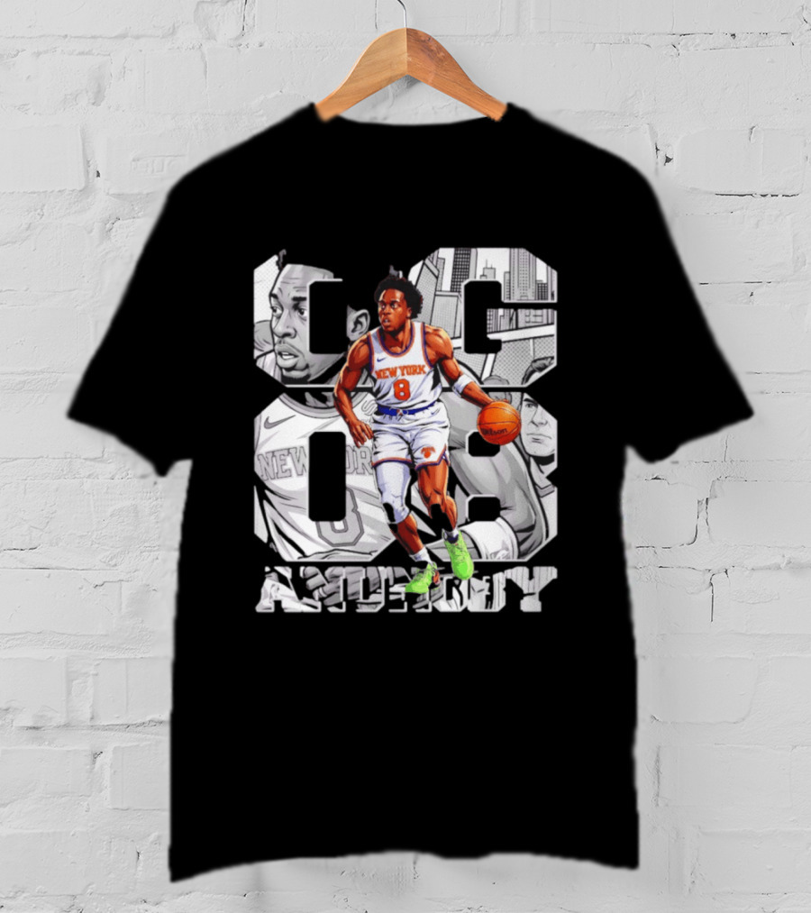 New York Anunoby 08 Basketball Comic Knicks T-Shirt