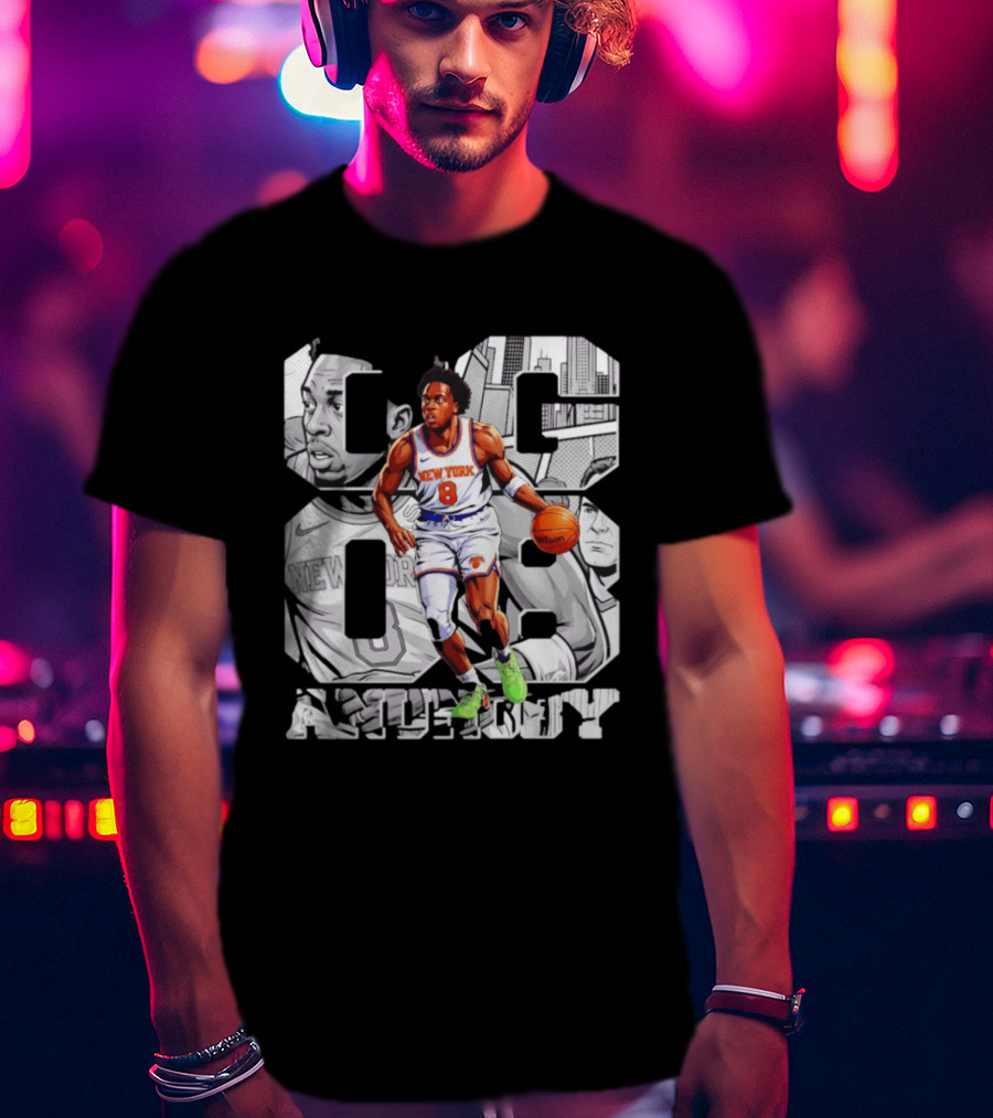 New York Anunoby 08 Basketball Comic Knicks T-Shirt