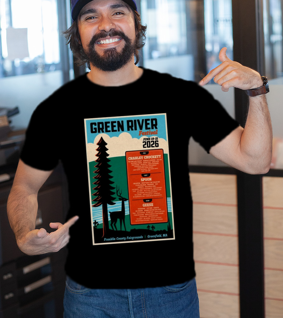 Green River Festival June 19 21 2026 Franklin County Fairgrounds Greenfield MA Featuring Charley Crockett Spoon Geese T-Shirt