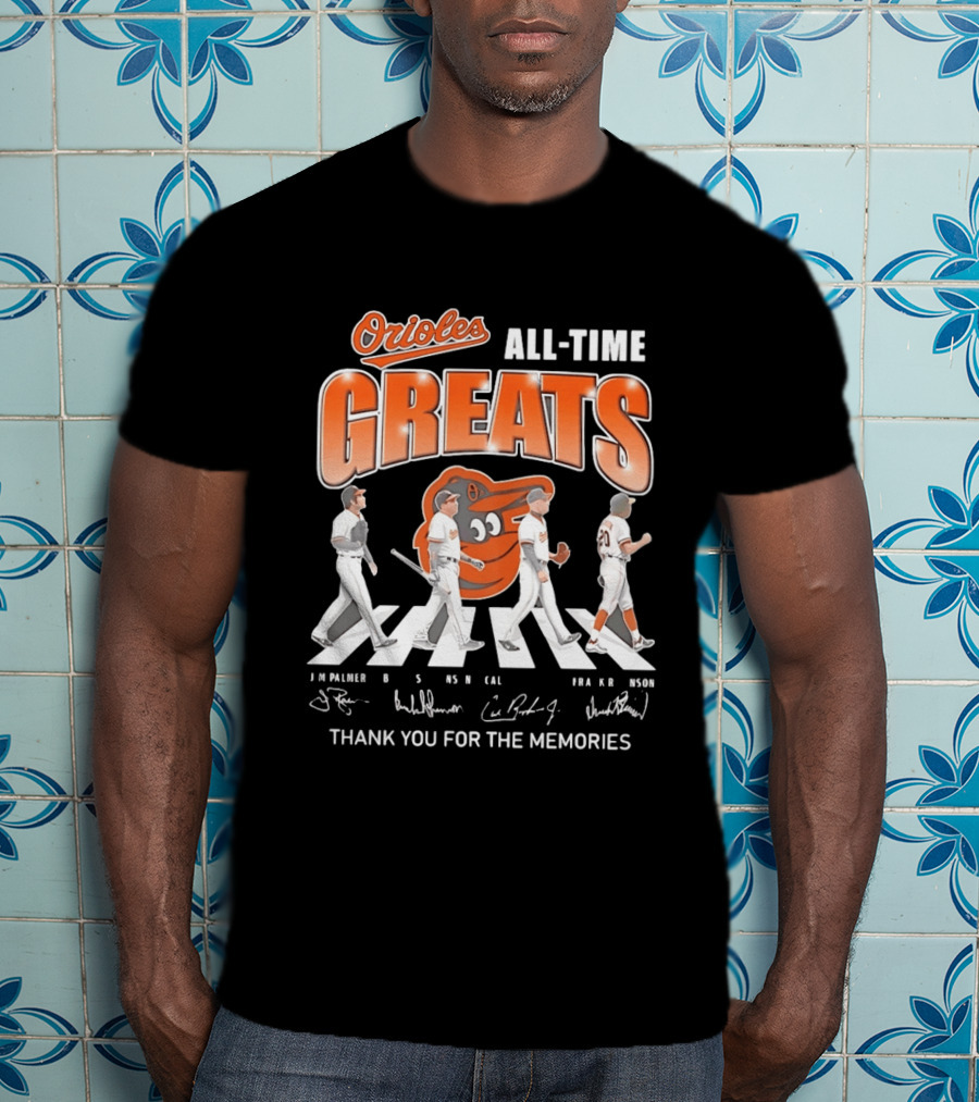 Orioles All Time Greats Thank You For The Memories Baseball Legends Abbey Road T-Shirt