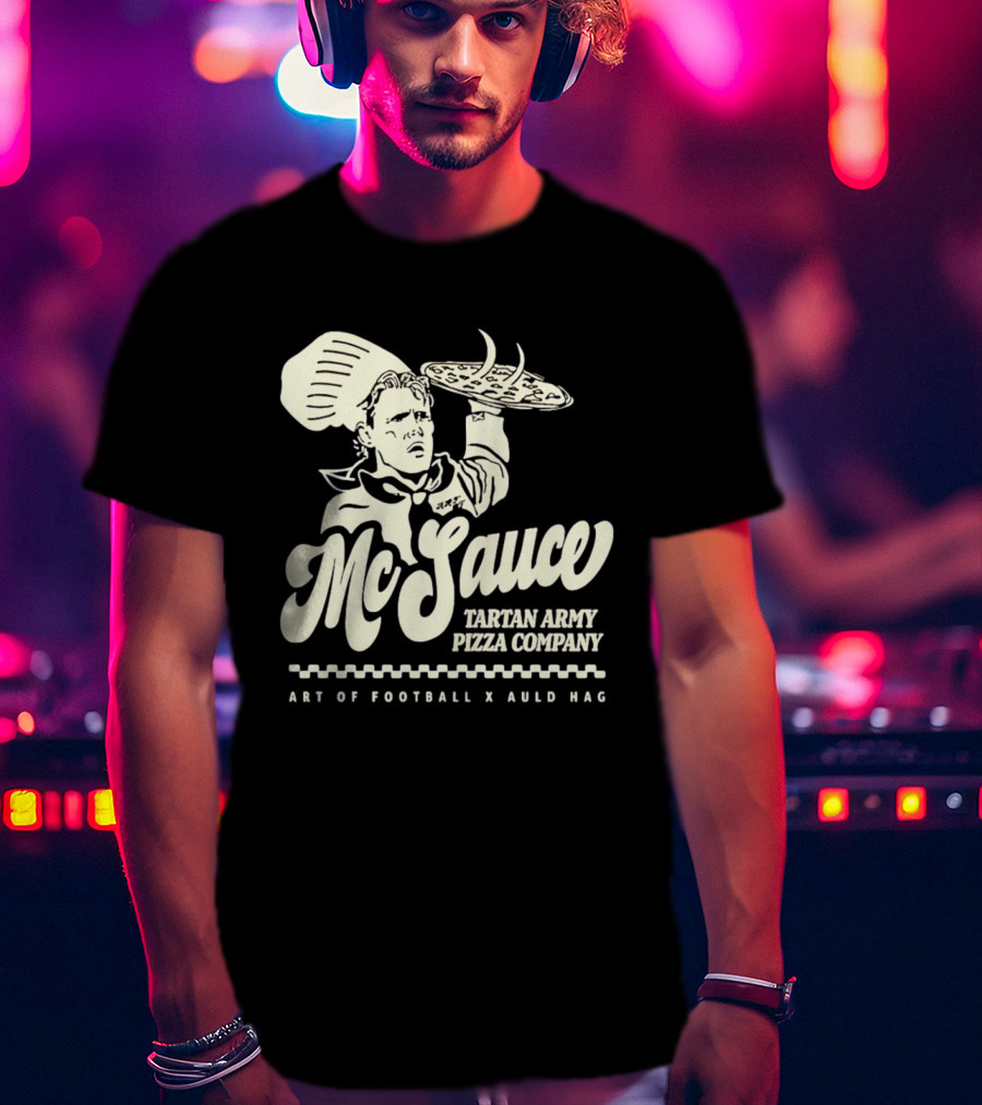 McSauce Tartan Army Pizza Company Art Of Football X Auld Hag T-Shirt
