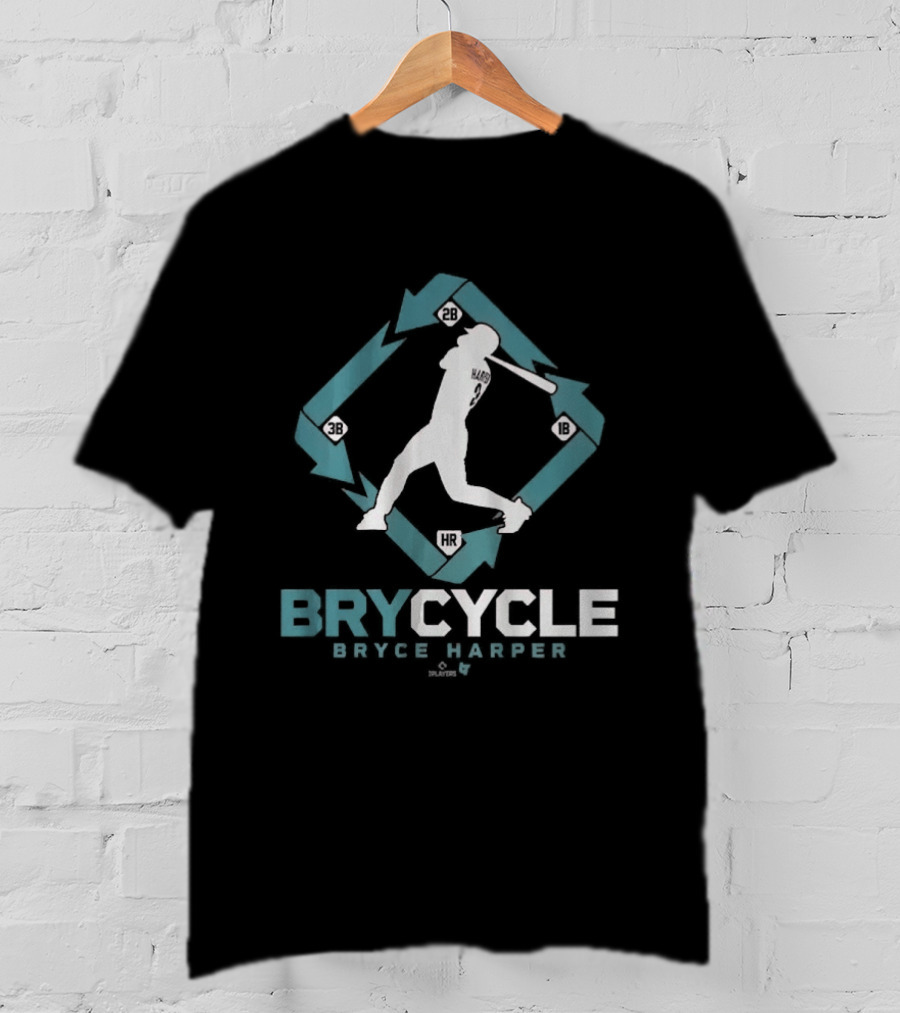 Bryce Harper BryCycle Baseball Player Silhouette And Arrows T-Shirt