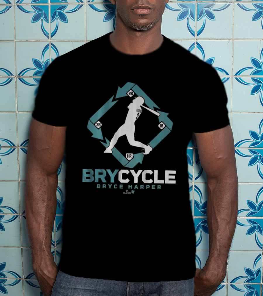 Bryce Harper BryCycle Baseball Player Silhouette And Arrows T-Shirt